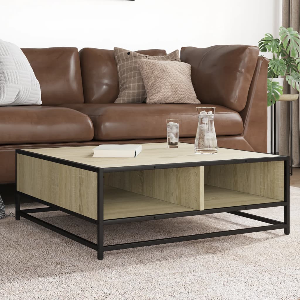 Soffbord Rökfärgad Ek 60,5X60,5X30Cm Konstruerat Trä Och Metall