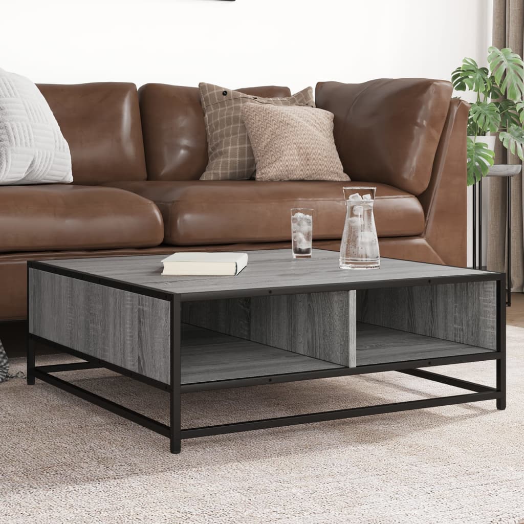 Soffbord Rökfärgad Ek 60,5X60,5X30Cm Konstruerat Trä Och Metall