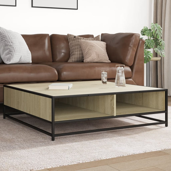 Soffbord Rökfärgad Ek 60,5X60,5X30Cm Konstruerat Trä Och Metall