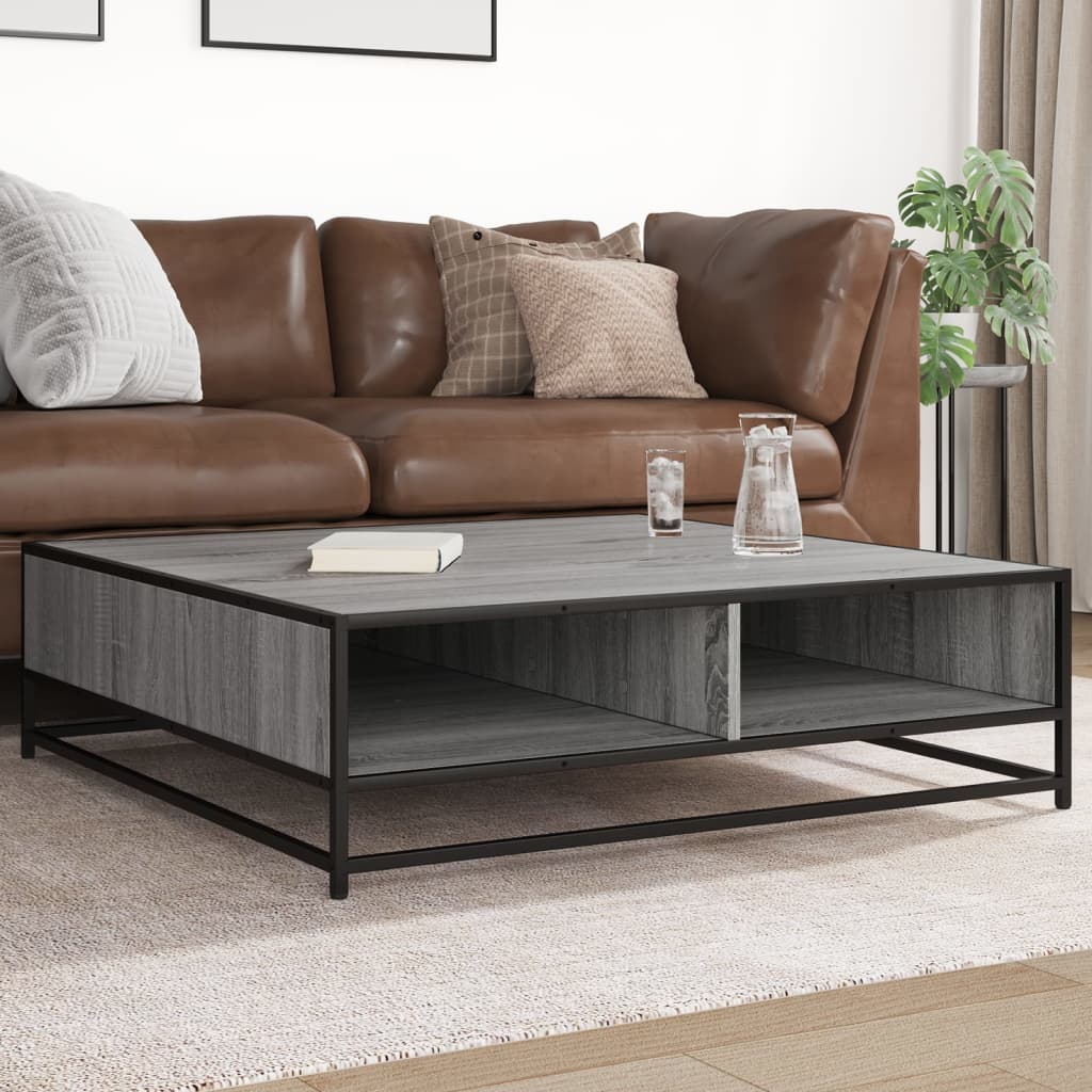 Soffbord Rökfärgad Ek 60,5X60,5X30Cm Konstruerat Trä Och Metall