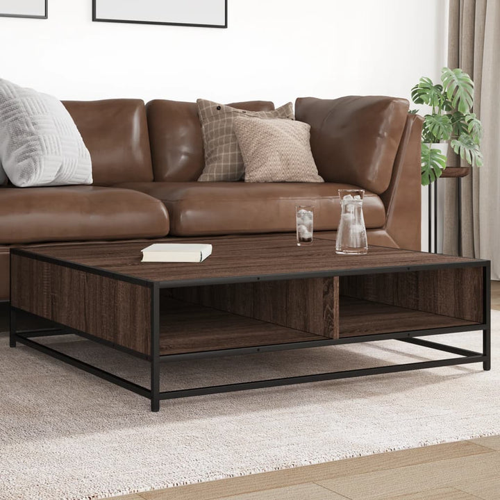 Soffbord Rökfärgad Ek 60,5X60,5X30Cm Konstruerat Trä Och Metall