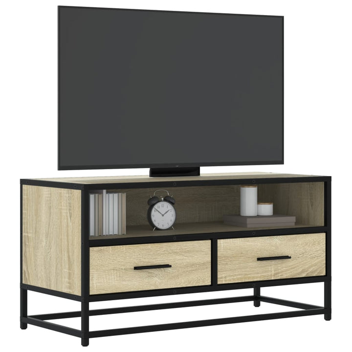 Tv-Bänk 100X34,5X40 Cm Konstruerat Trä Och Metall