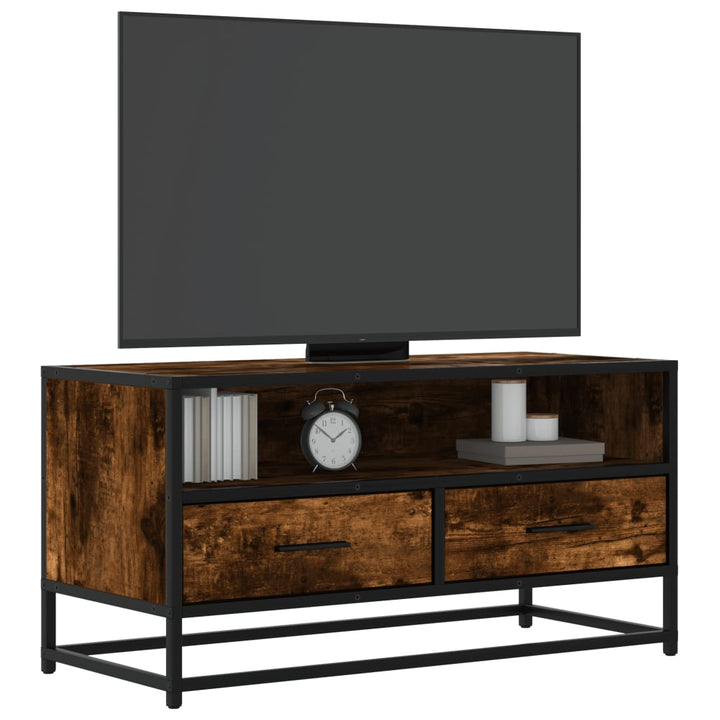 Tv-Bänk 100X34,5X40 Cm Konstruerat Trä Och Metall