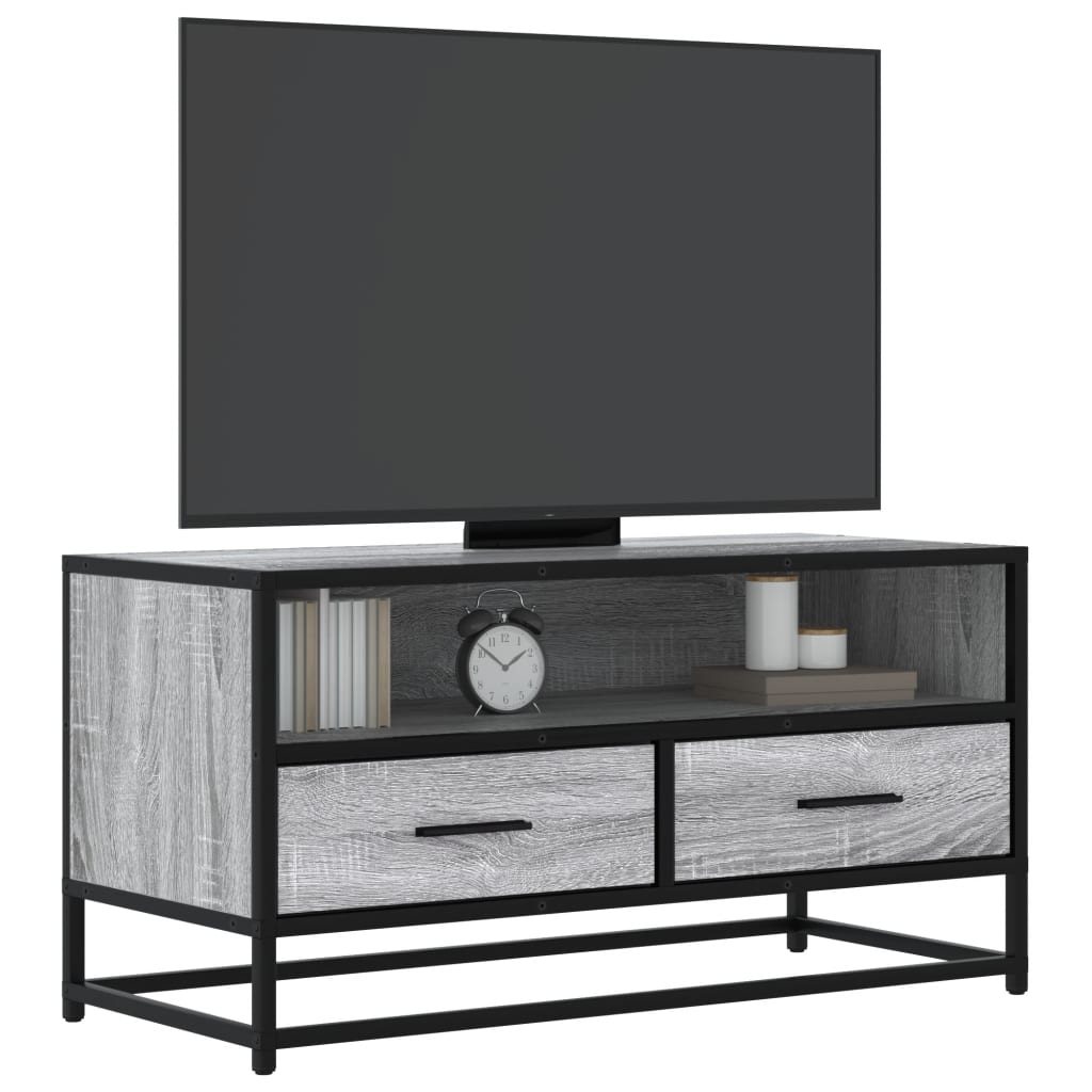Tv-Bänk 100X34,5X40 Cm Konstruerat Trä Och Metall