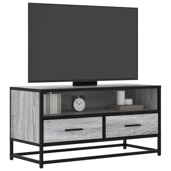 Tv-Bänk 100X34,5X40 Cm Konstruerat Trä Och Metall