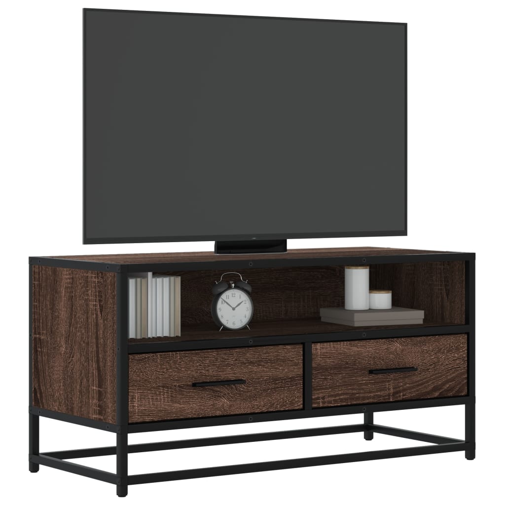 Tv-Bänk 100X34,5X40 Cm Konstruerat Trä Och Metall