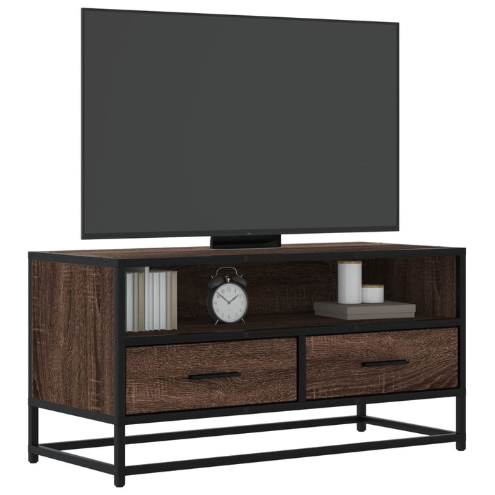 Tv-Bänk 100X34,5X40 Cm Konstruerat Trä Och Metall