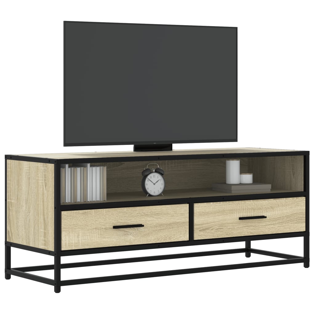Tv-Bänk 100X34,5X40 Cm Konstruerat Trä Och Metall