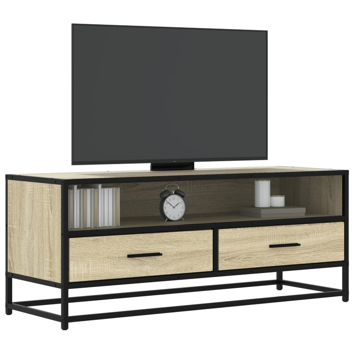 Tv-Bänk 100X34,5X40 Cm Konstruerat Trä Och Metall