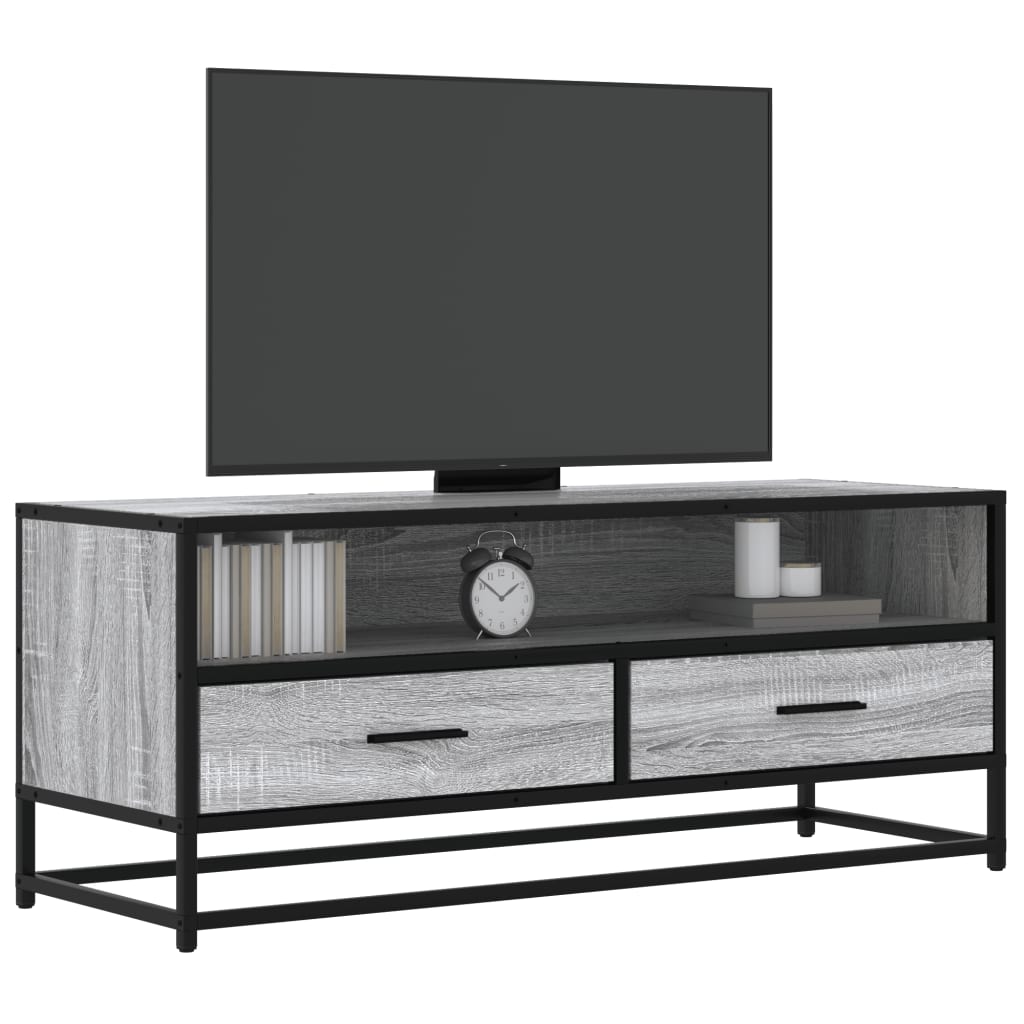 Tv-Bänk 100X34,5X40 Cm Konstruerat Trä Och Metall