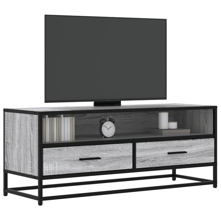 Tv-Bänk 100X34,5X40 Cm Konstruerat Trä Och Metall