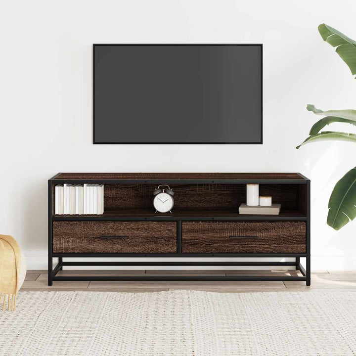 Tv-Bänk 100X34,5X40 Cm Konstruerat Trä Och Metall