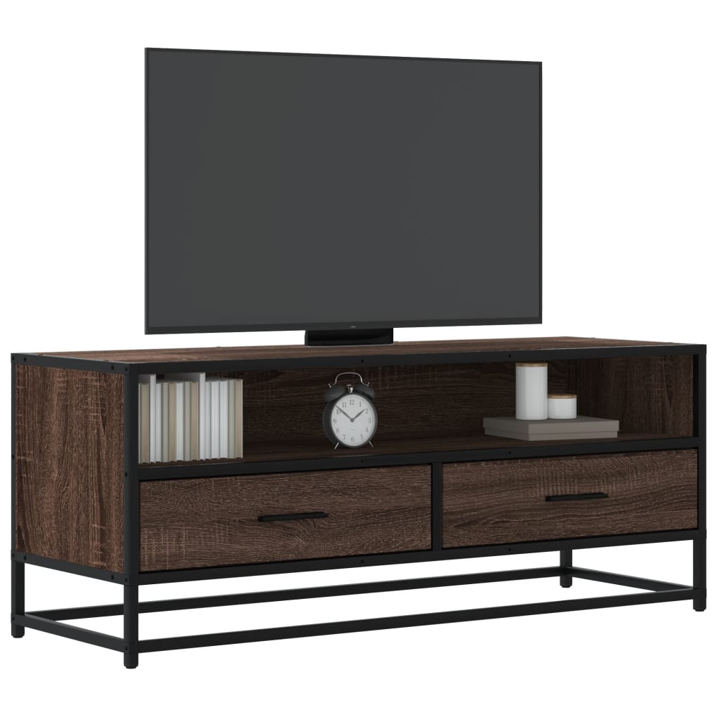 Tv-Bänk 100X34,5X40 Cm Konstruerat Trä Och Metall