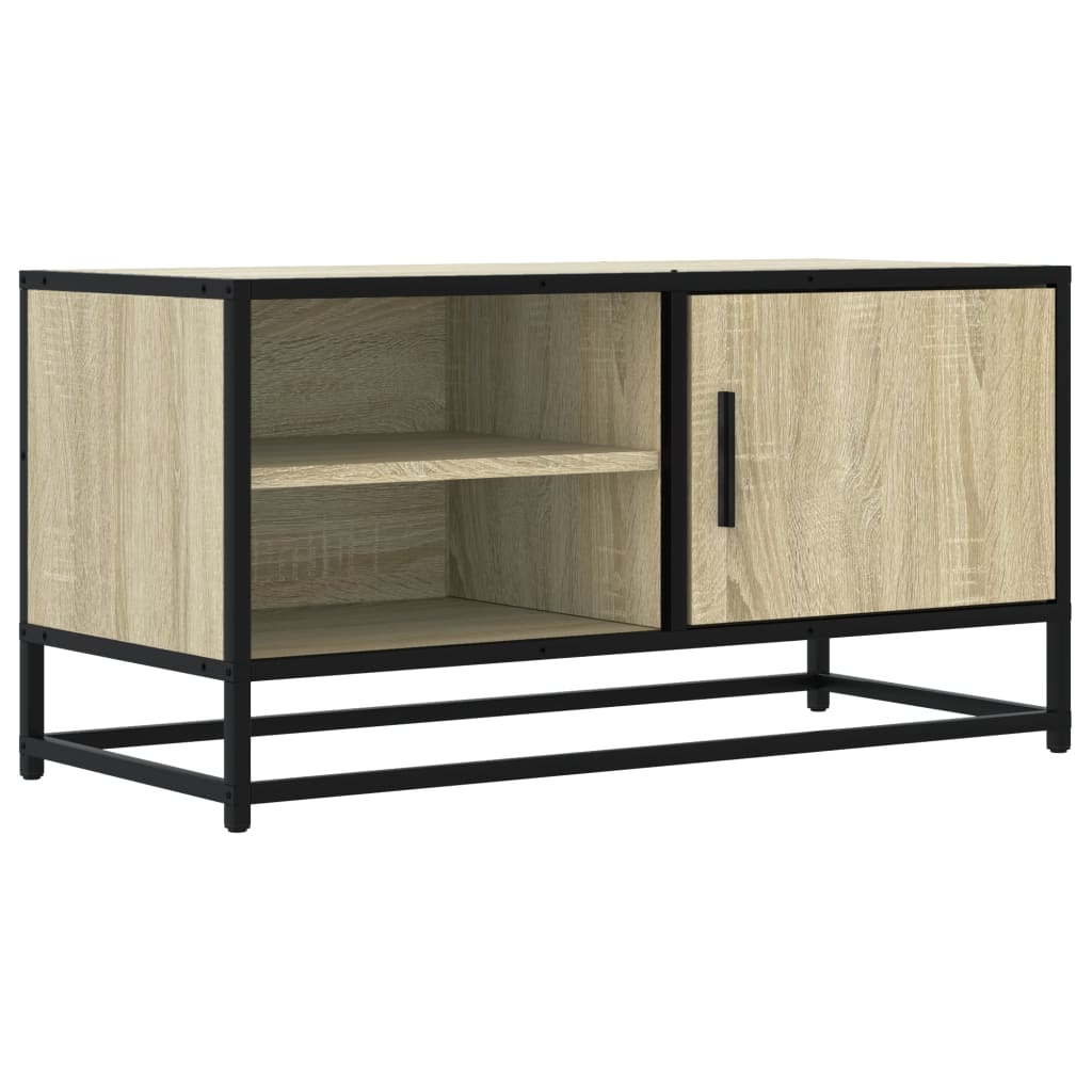 Tv-Bänk Sonoma-Ek 80X34,5X40 Cm Konstruerat Trä Och Metall