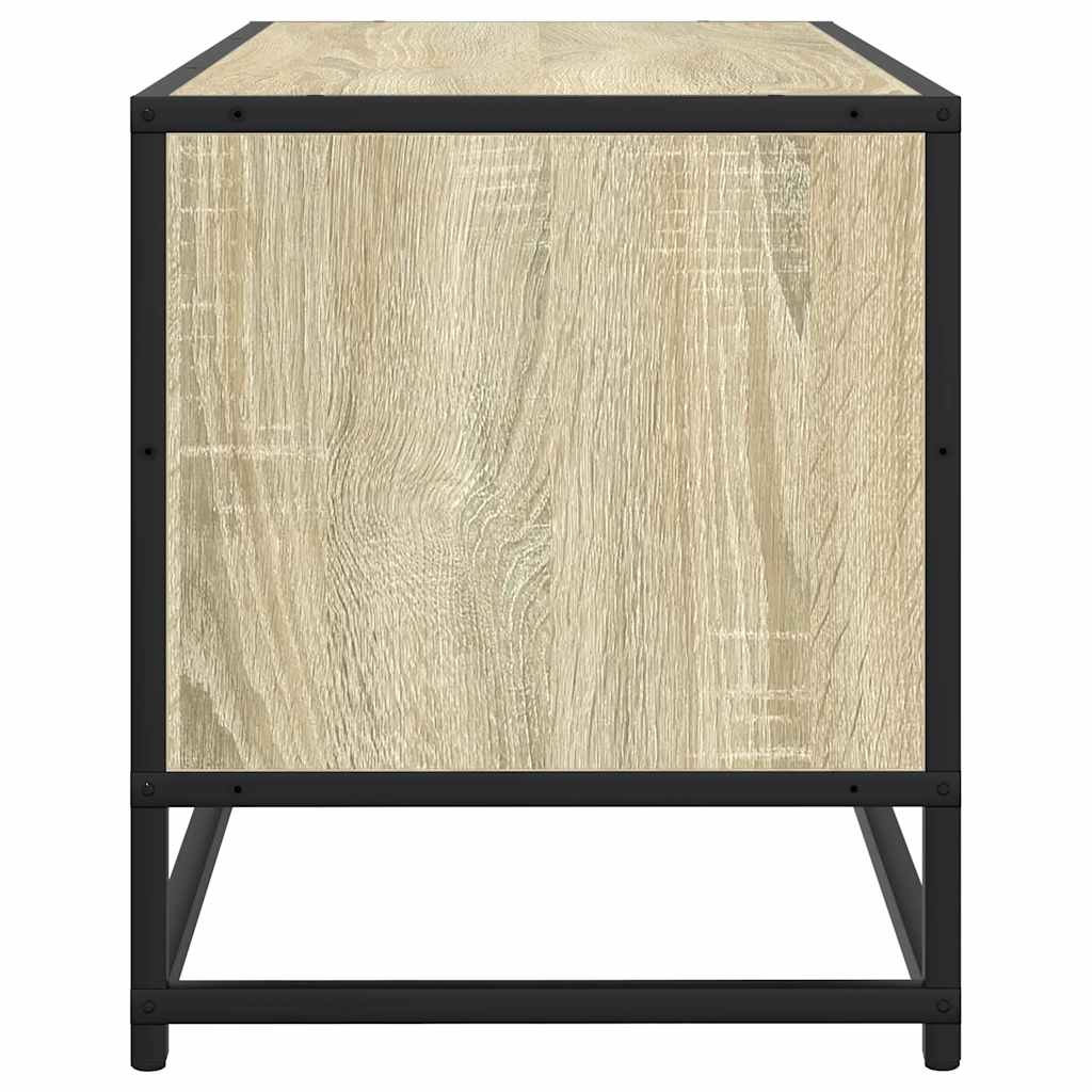 Tv-Bänk Sonoma-Ek 80X34,5X40 Cm Konstruerat Trä Och Metall
