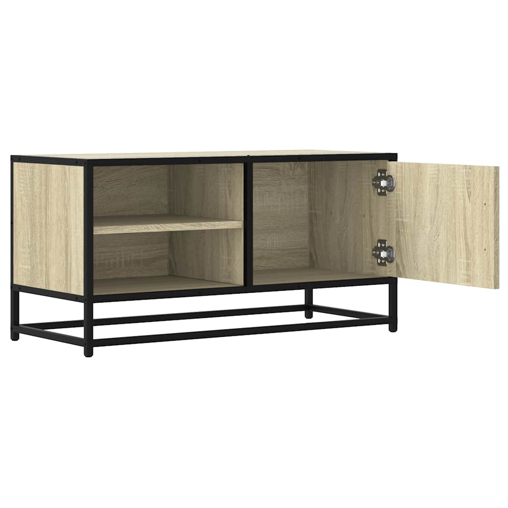 Tv-Bänk Sonoma-Ek 80X34,5X40 Cm Konstruerat Trä Och Metall