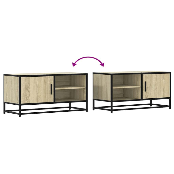Tv-Bänk Sonoma-Ek 80X34,5X40 Cm Konstruerat Trä Och Metall