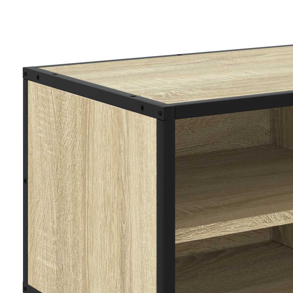 Tv-Bänk Sonoma-Ek 80X34,5X40 Cm Konstruerat Trä Och Metall
