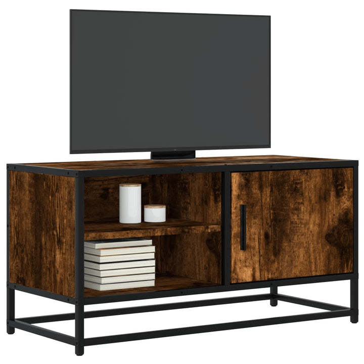 Tv-Bänk Sonoma-Ek 80X34,5X40 Cm Konstruerat Trä Och Metall