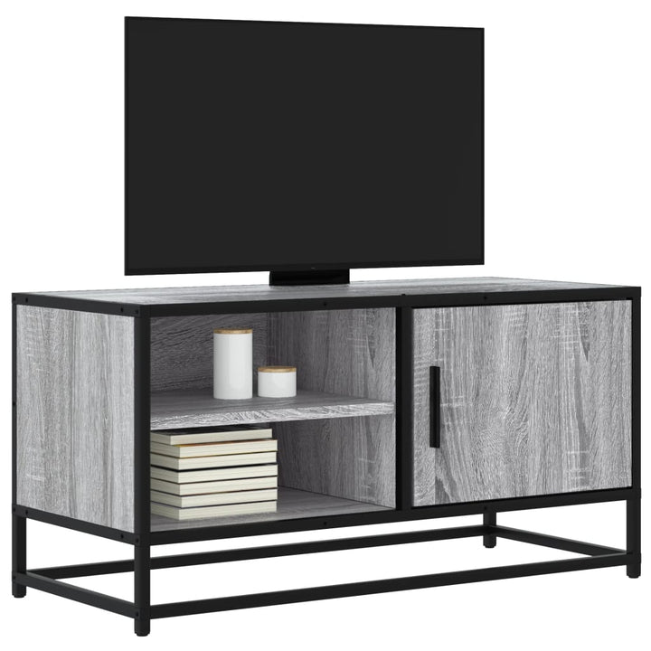 Tv-Bänk Sonoma-Ek 80X34,5X40 Cm Konstruerat Trä Och Metall
