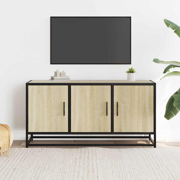 Tv-Bänk Sonoma-Ek 100X35X50 Cm Konstruerat Trä Och Metall