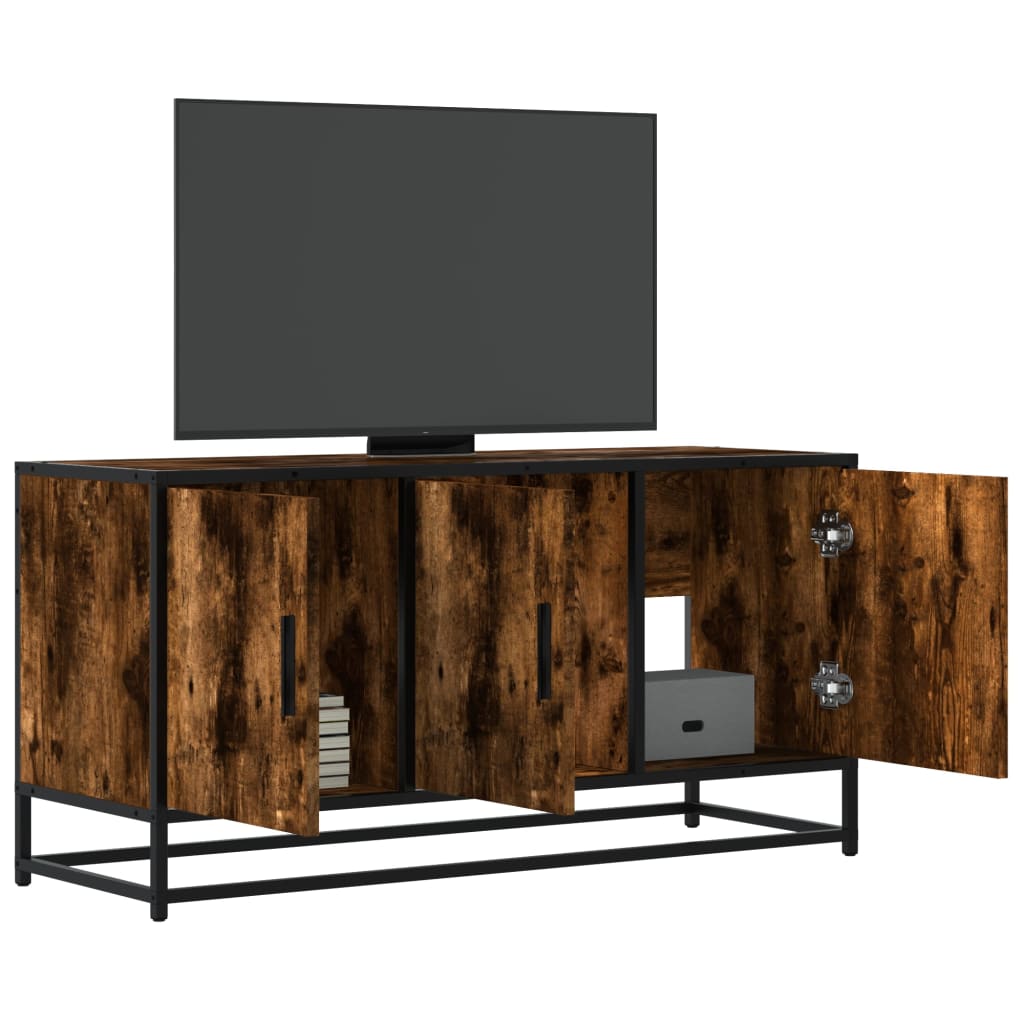 Tv-Bänk Sonoma-Ek 100X35X50 Cm Konstruerat Trä Och Metall