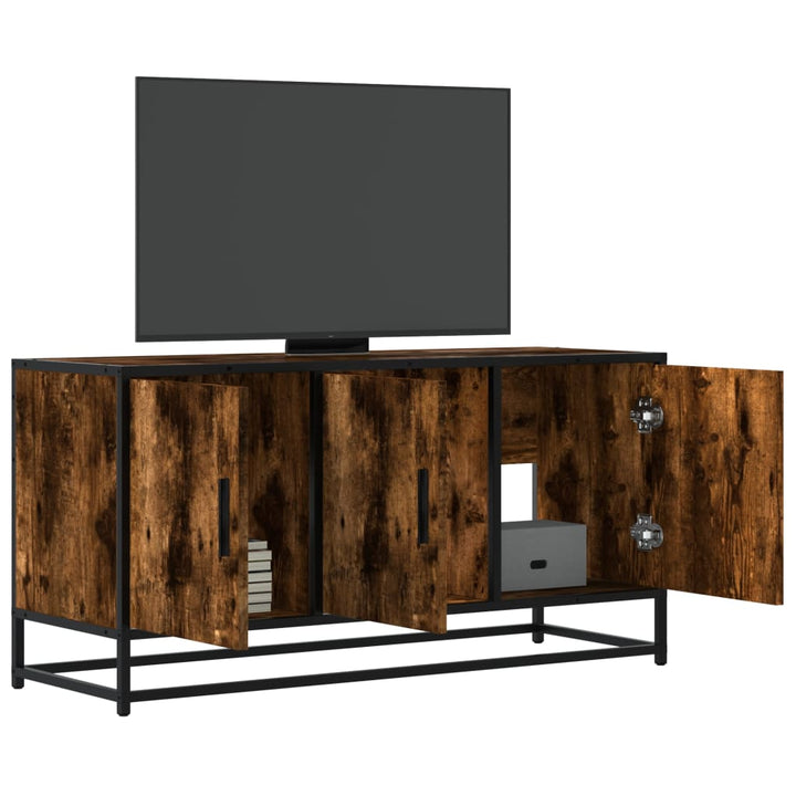 Tv-Bänk Sonoma-Ek 100X35X50 Cm Konstruerat Trä Och Metall