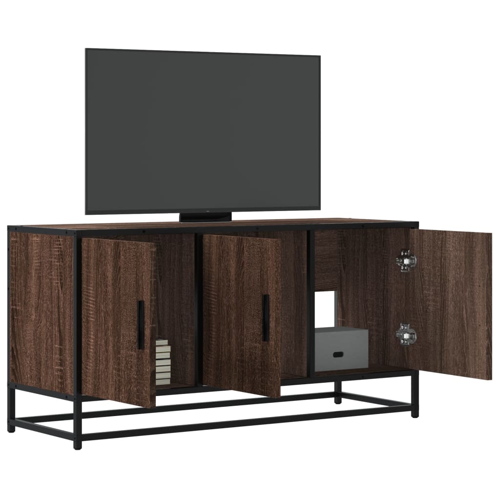 Tv-Bänk Sonoma-Ek 100X35X50 Cm Konstruerat Trä Och Metall