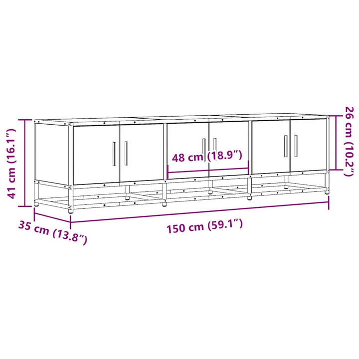 Tv-Bänk 150X35X41 Cm Konstruerat Trä Och Metall