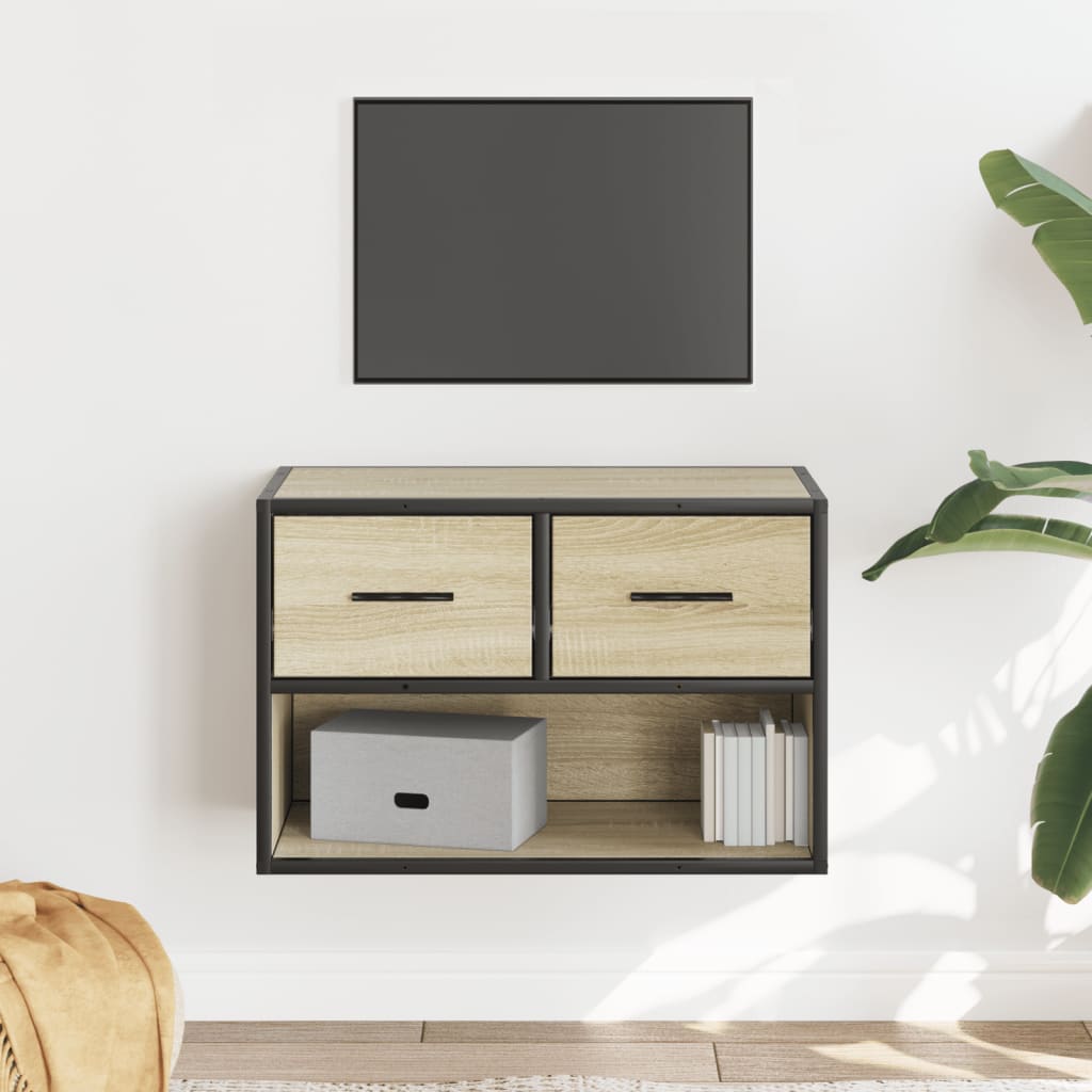 Tv-Bänk 80X31X39,5 Cm Konstruerat Trä Och Metall
