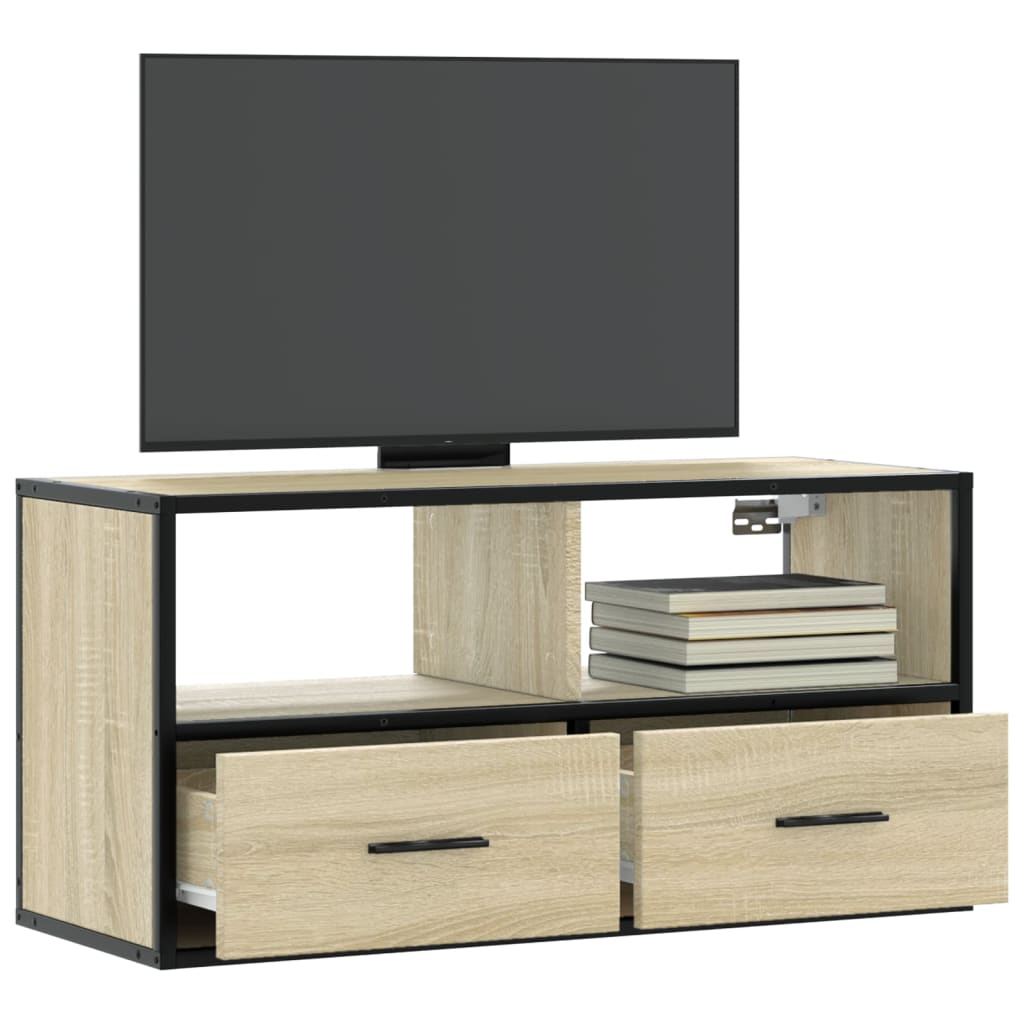 Tv-Bänk 80X31X39,5 Cm Konstruerat Trä Och Metall