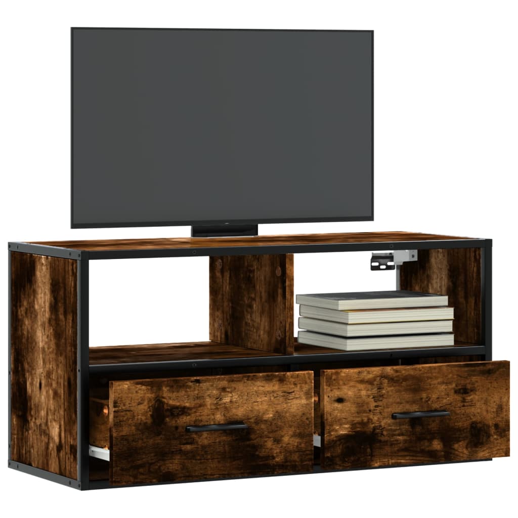 Tv-Bänk 80X31X39,5 Cm Konstruerat Trä Och Metall