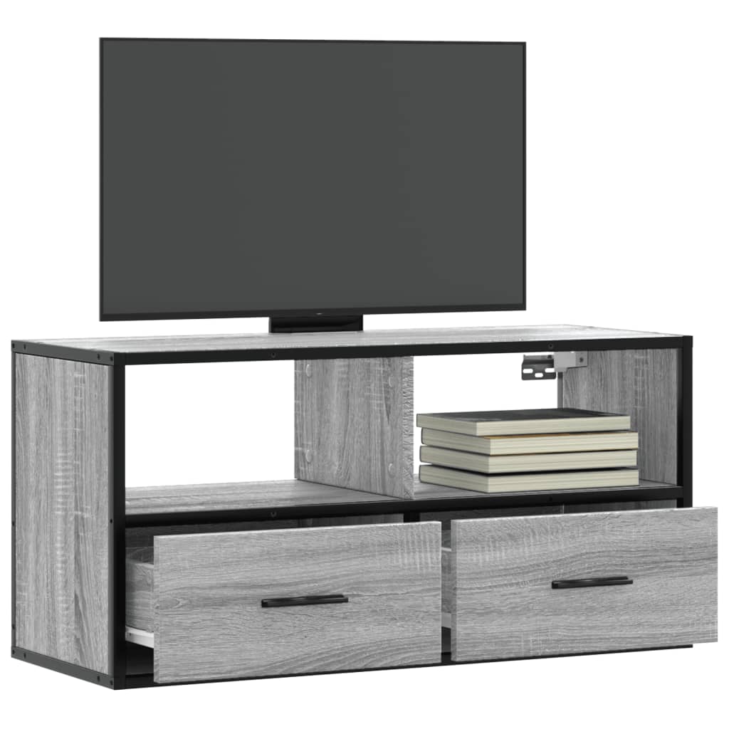 Tv-Bänk 80X31X39,5 Cm Konstruerat Trä Och Metall