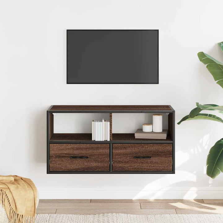 Tv-Bänk 80X31X39,5 Cm Konstruerat Trä Och Metall