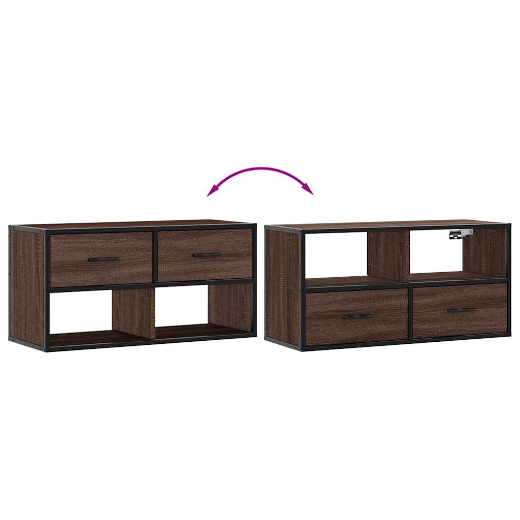 Tv-Bänk 80X31X39,5 Cm Konstruerat Trä Och Metall
