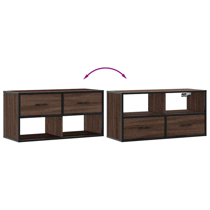 Tv-Bänk 80X31X39,5 Cm Konstruerat Trä Och Metall