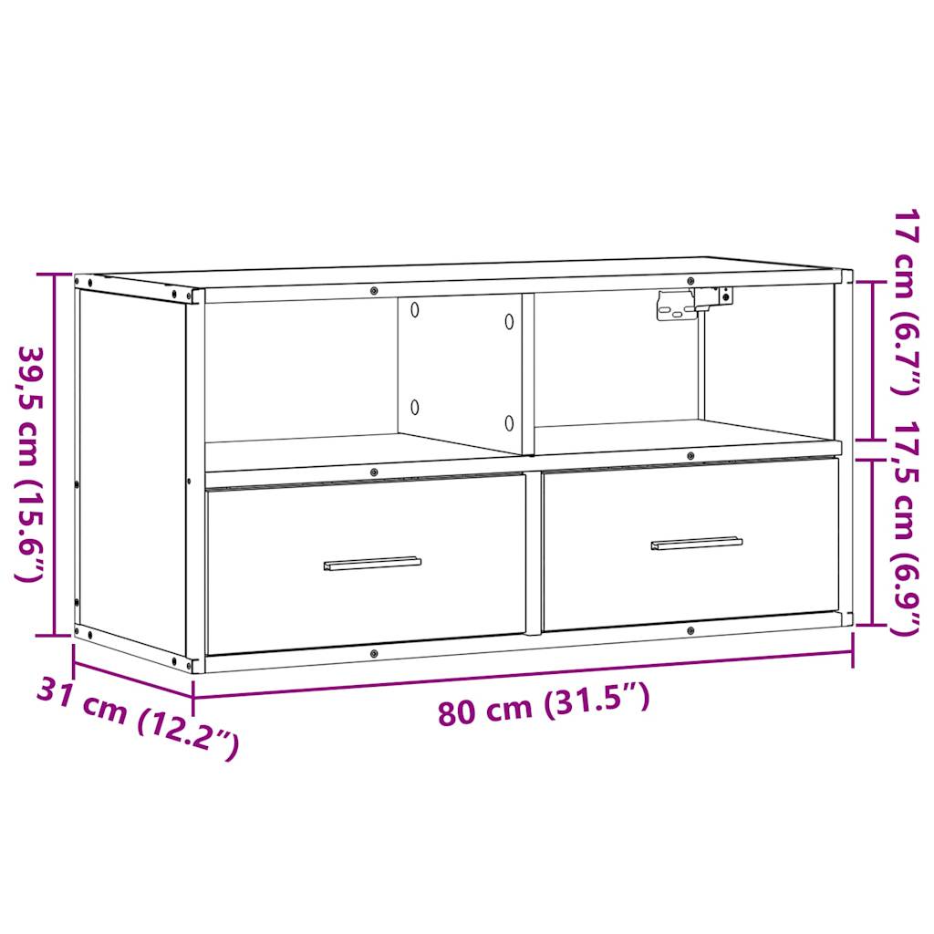 Tv-Bänk 80X31X39,5 Cm Konstruerat Trä Och Metall