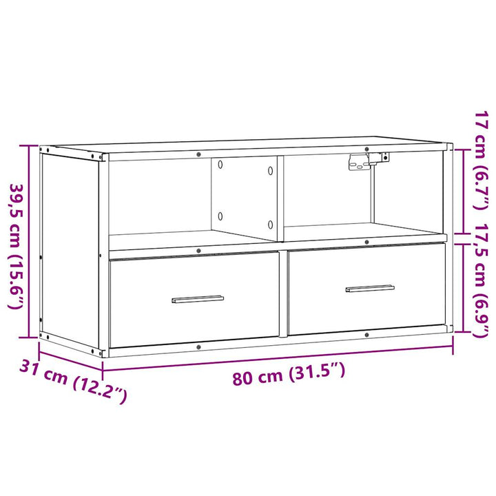 Tv-Bänk 80X31X39,5 Cm Konstruerat Trä Och Metall