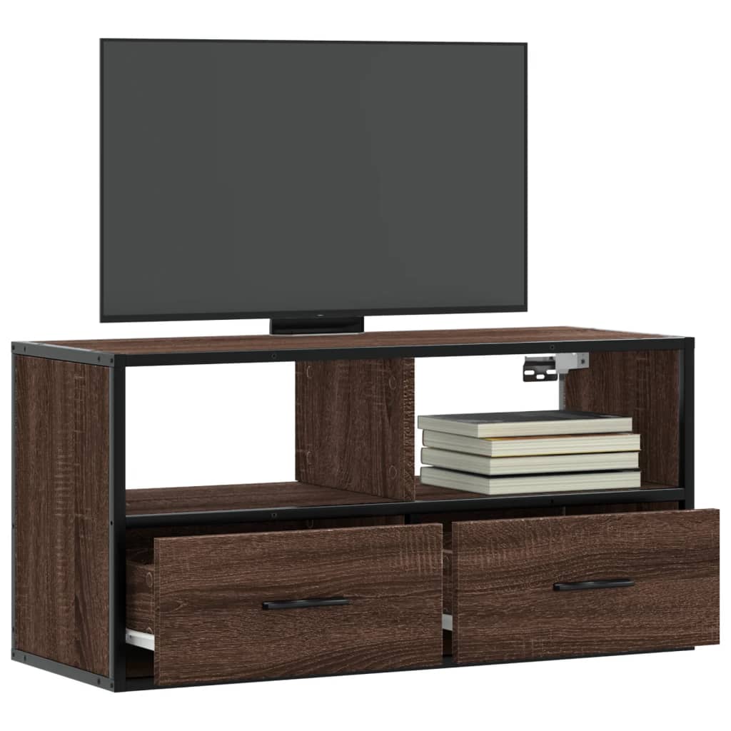 Tv-Bänk 80X31X39,5 Cm Konstruerat Trä Och Metall