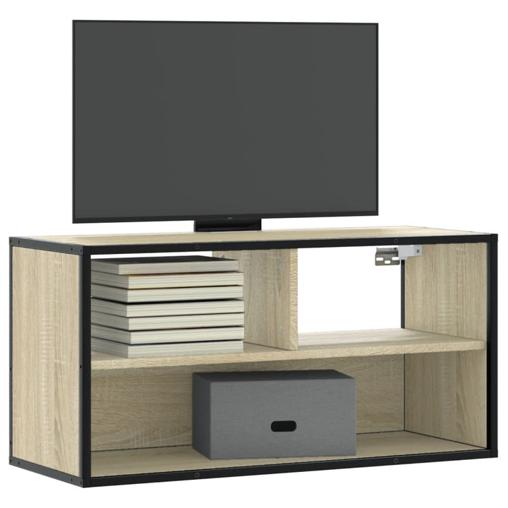 Tv-Bänk 80X31X39,5 Cm Konstruerat Trä Och Metall