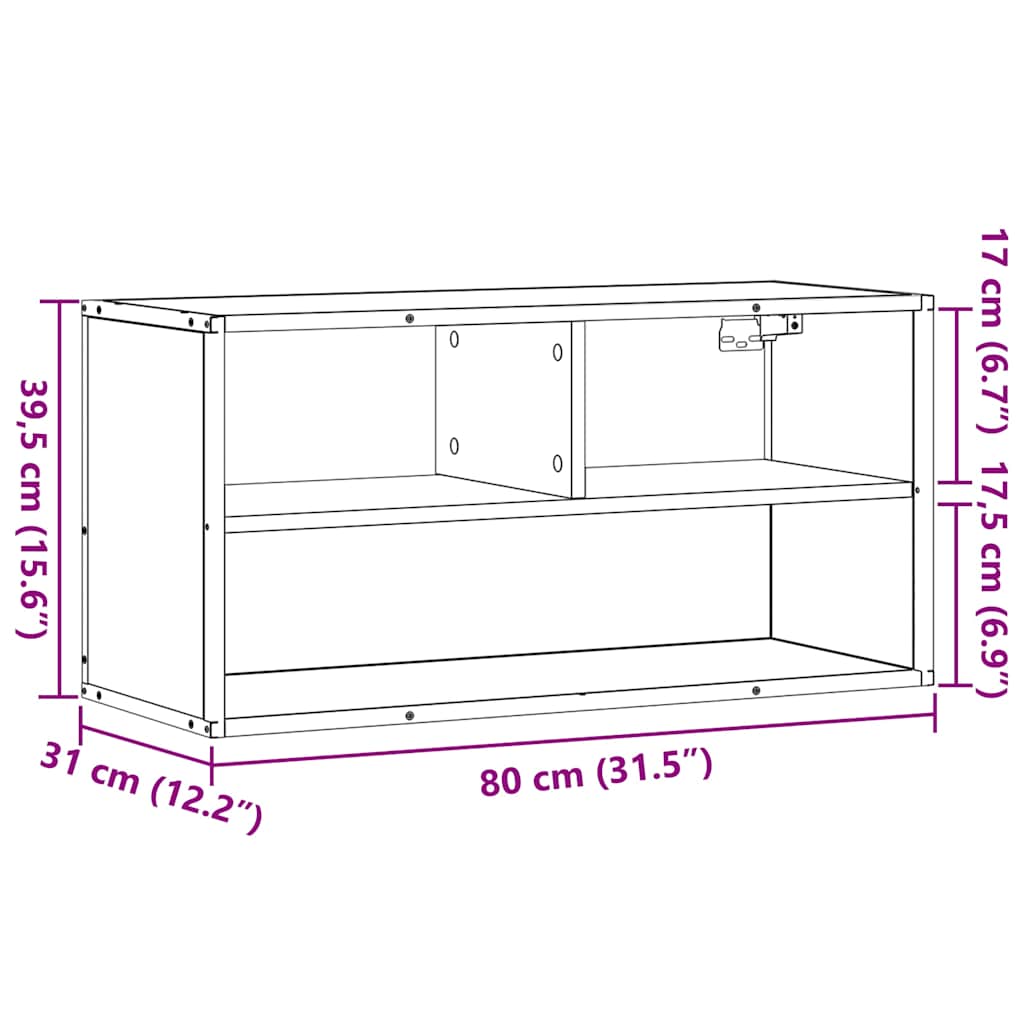 Tv-Bänk 80X31X39,5 Cm Konstruerat Trä Och Metall