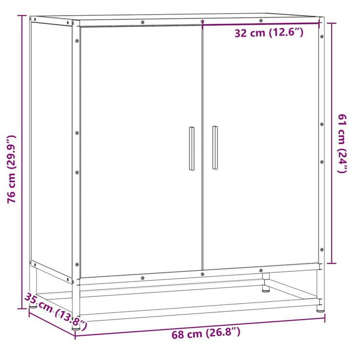 Skänk 68X35X76 Cm Konstruerat Trä Och Metall