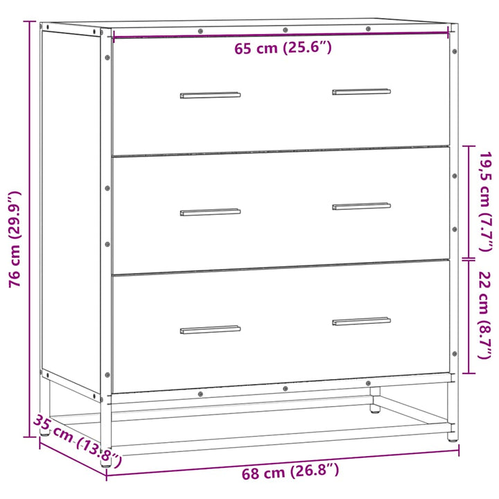 Skänk 68X35X76 Cm Konstruerat Trä Och Metall