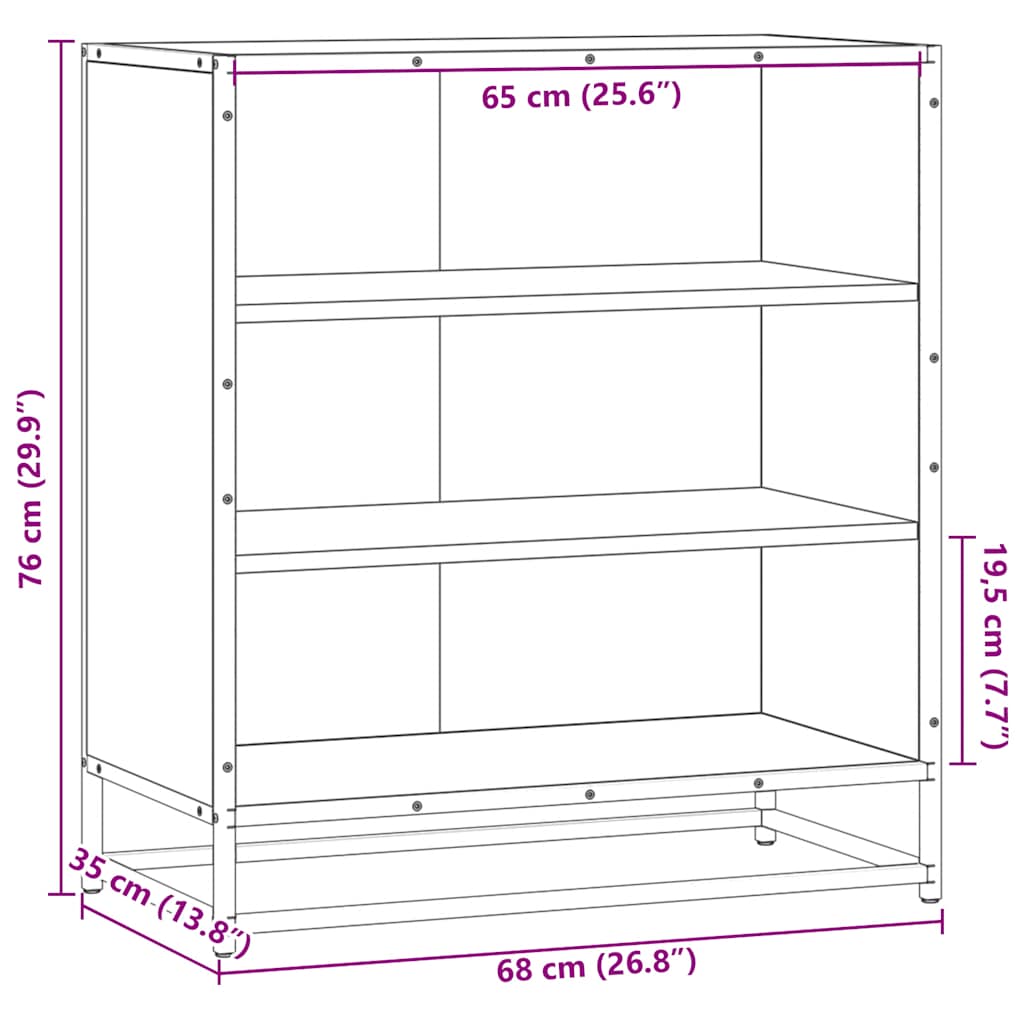 Skänk 68X35X76 Cm Konstruerat Trä Och Metall