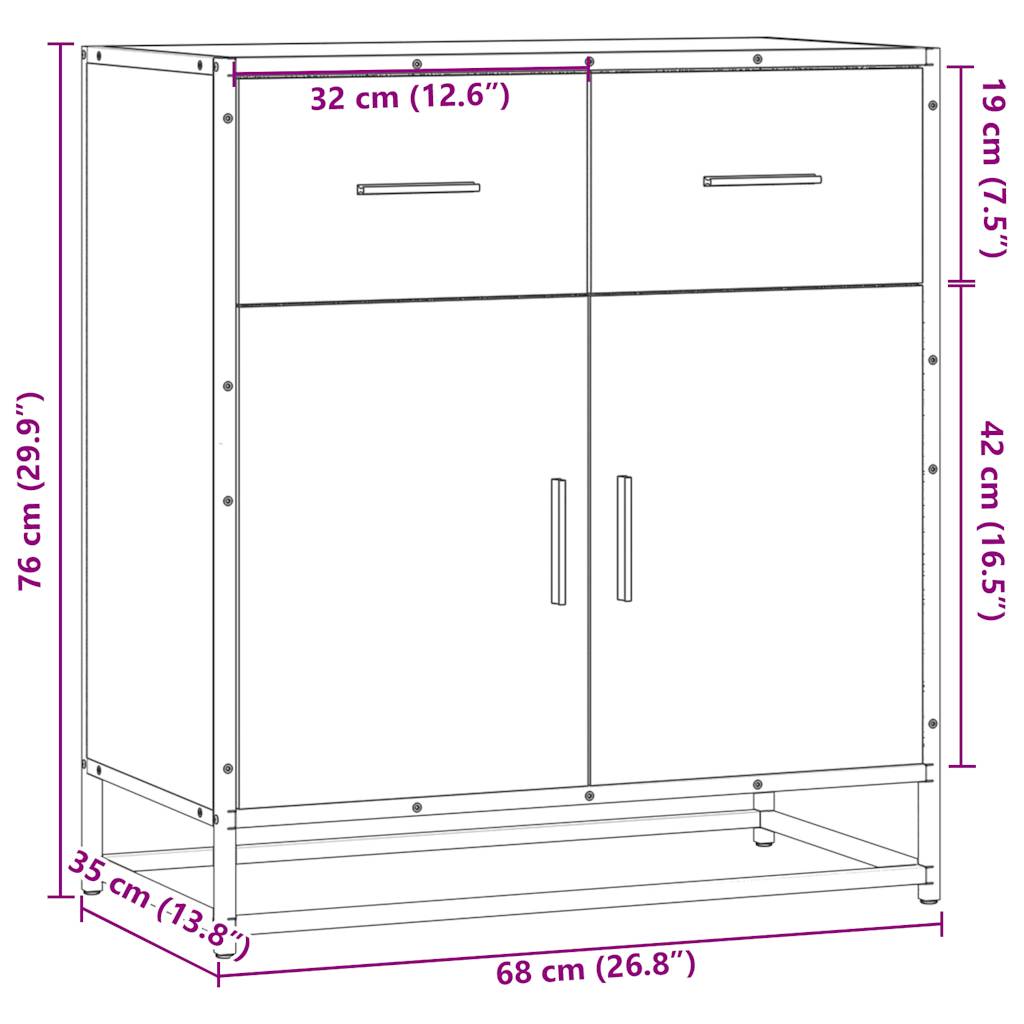 Skänk 68X35X76 Cm Konstruerat Trä