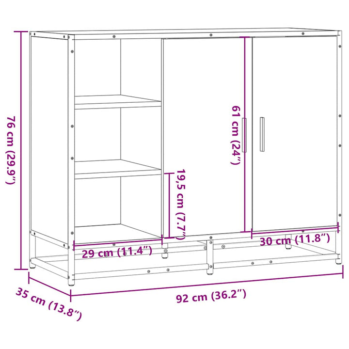 Skänk Sonoma-Ek 92X35X76 Cm Konstruerat Trä