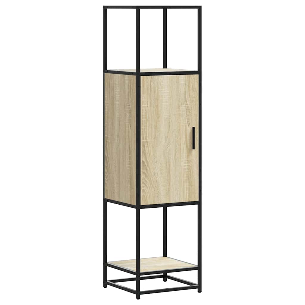 Högskåp Sonoma-Ek 35,5X35X139 Cm Konstruerat Trä Och Metall