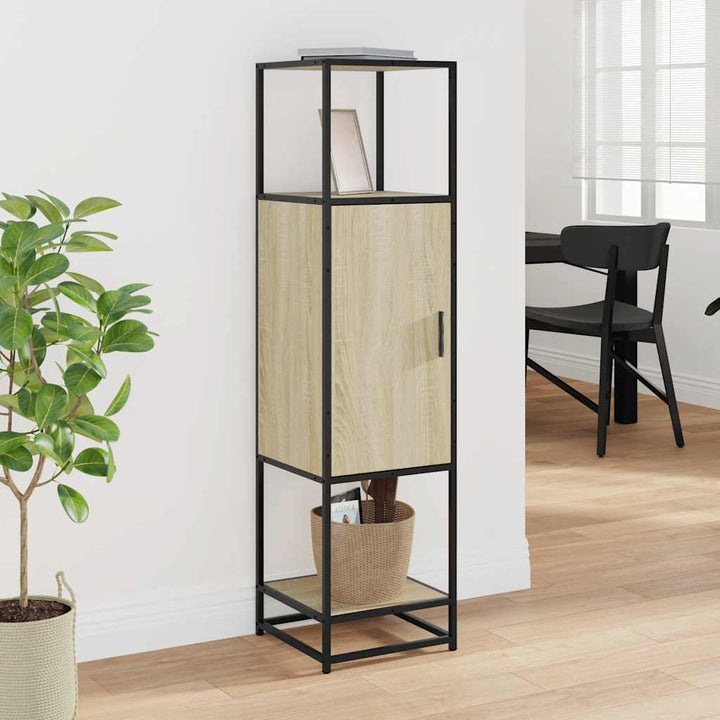 Högskåp Sonoma-Ek 35,5X35X139 Cm Konstruerat Trä Och Metall
