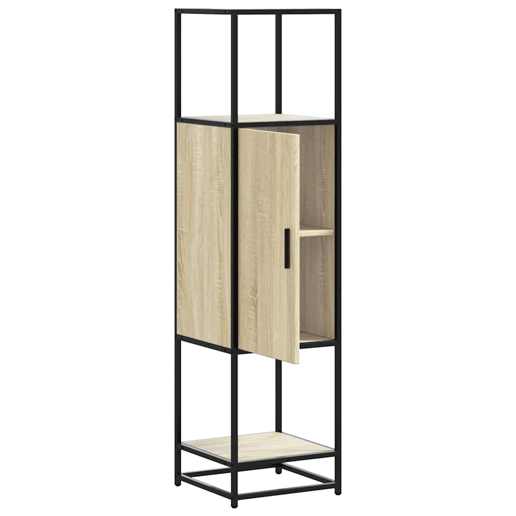 Högskåp Sonoma-Ek 35,5X35X139 Cm Konstruerat Trä Och Metall