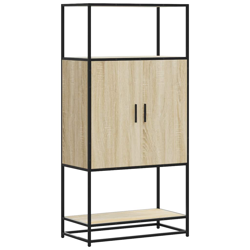 Högskåp Sonoma-Ek 68X35X139 Cm Konstruerat Trä Och Metall
